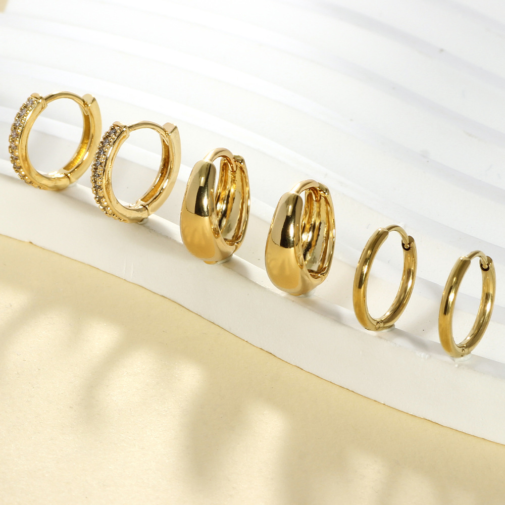 Korean Water Drop Hoop Earrings Light Luxury High-End Women's Ear Buckle 2025 New Earrings Suit Hot Sale - Image 3