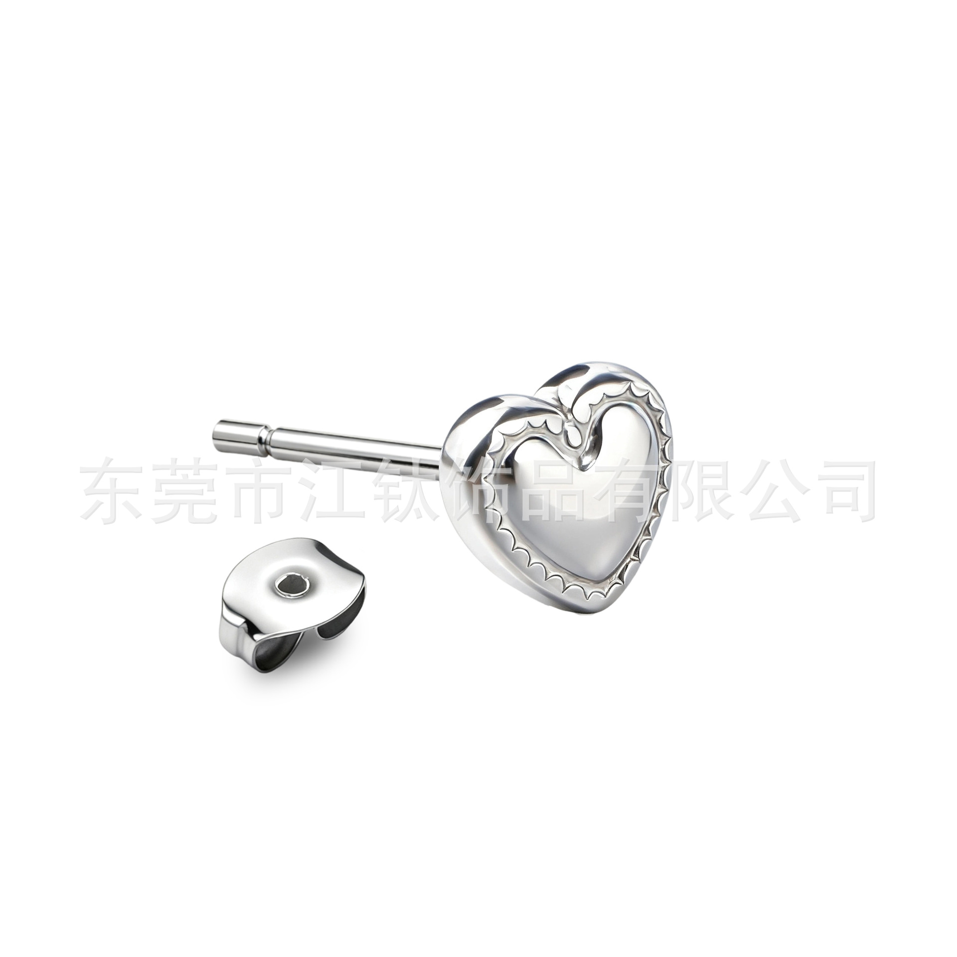 F136 Titanium Heart Moon Star Integrated Butterfly Buckle G23 Titanium Alloy Body Piercing Earrings - Image 5