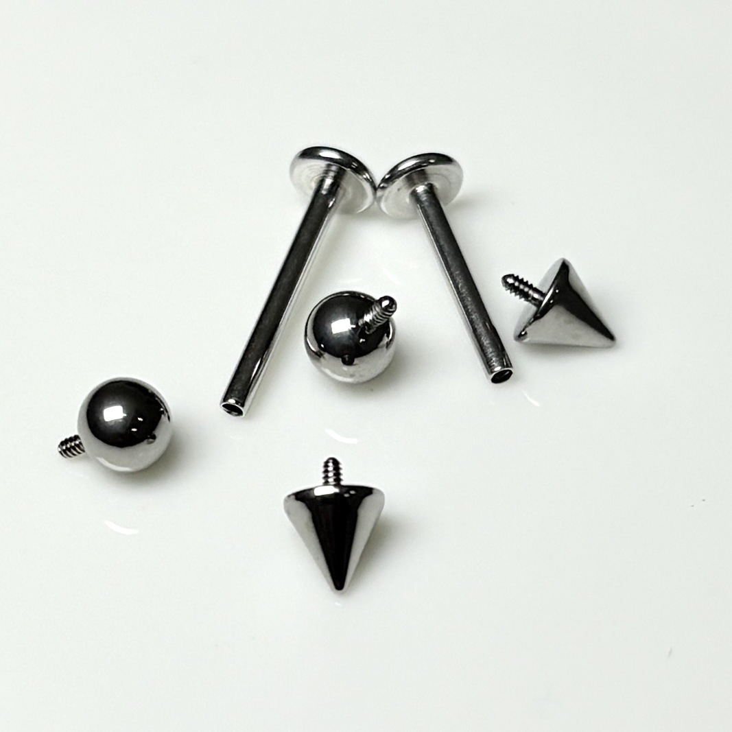 316L Surgical Steel Internally Threaded Lip Nail Replacement Rod for Lip Piercing, 16mm Length, 1.2mm Gauge, Universal Fit - Image 2