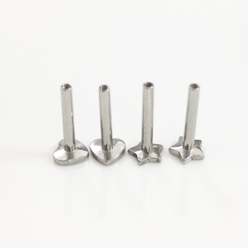 G23 Titanium Lip Nail Star Heart Shape ASTM F136 Piercing Jewelry - Image 4