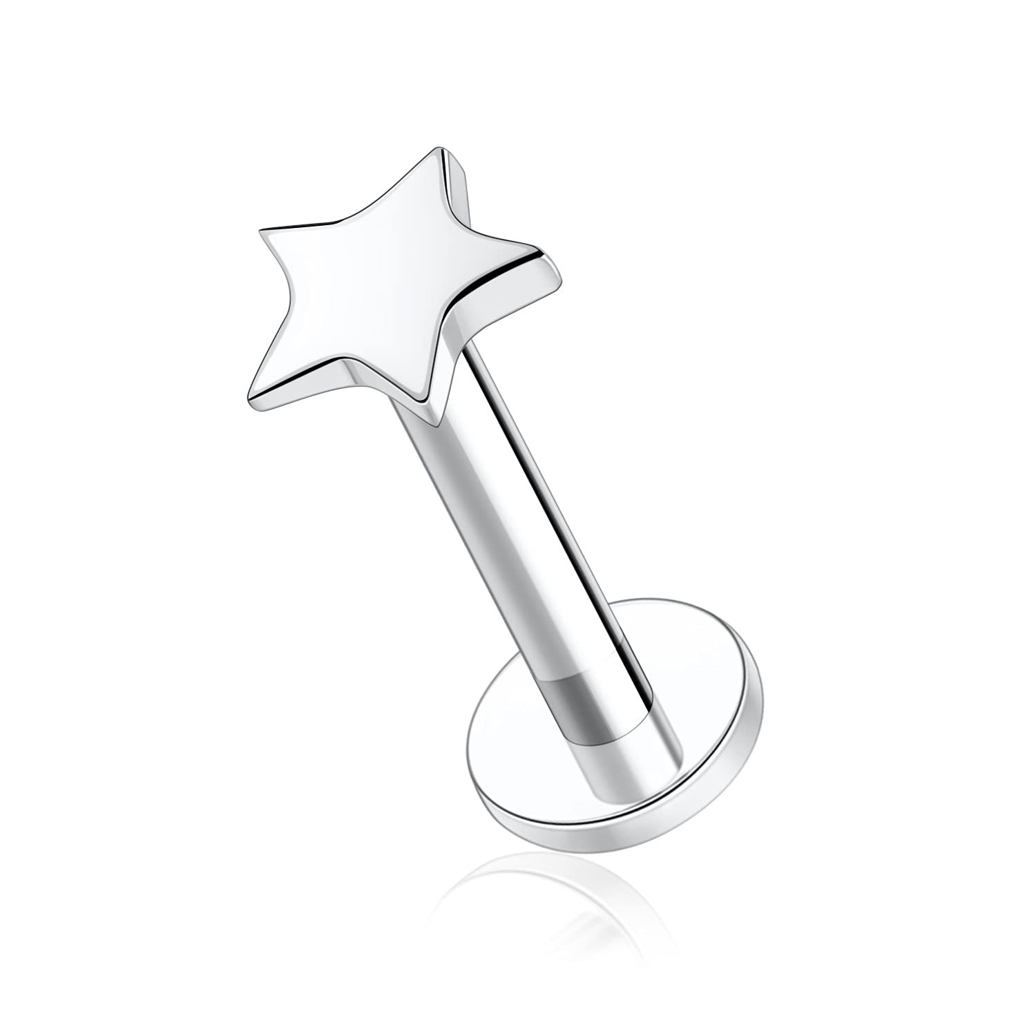 G23 Titanium Lip Nail Earring Moon Star Love Lightning Cross Piercing Jewelry Triangle Labret Stud - Image 2