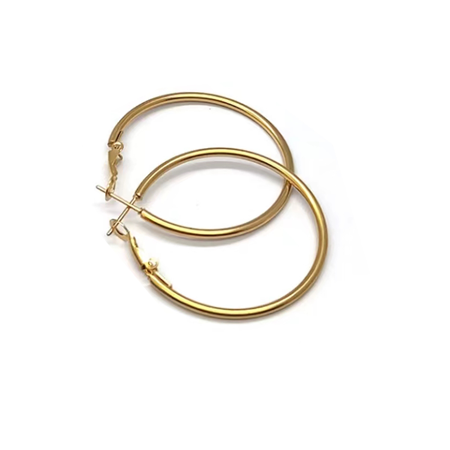 Sweet Cool Spicy Girl Hoop Earrings 2025 New Simple Round Face Personality Hoop Earrings Black 2x70mm - Image 2
