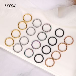 316L Surgical Steel BCR Captive Bead Ring Universal Nose Ring Ear Cartilage Hoop Geometric Style Body Jewelry Wholesale