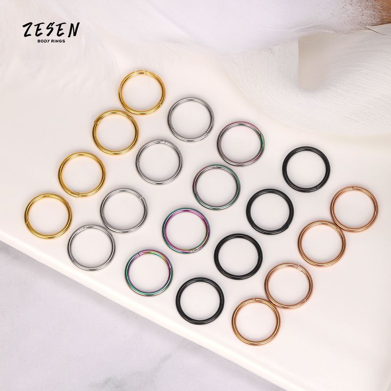 316L Surgical Steel BCR Captive Bead Ring Universal Nose Ring Ear Cartilage Hoop Geometric Style Body Jewelry Wholesale - Image 2