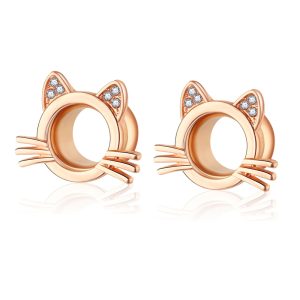 European American Double Horn Ear Expander Stainless Steel Body Jewelry Auricle 16mm Single