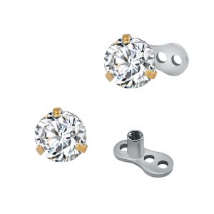 316L Stainless Steel Round Zircon European American Personality Body Piercing Nail Ear Stud Earring Jewelry Wholesale