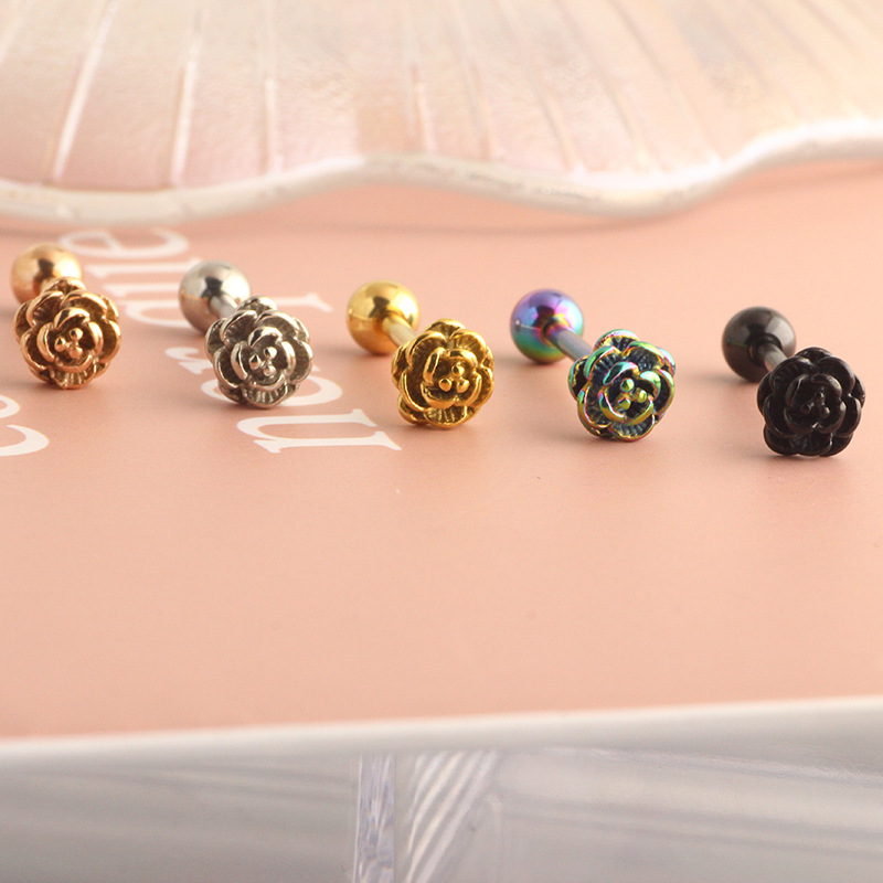 14G Stainless Steel Tongue Barbell External Thread, 3D Effect, 5 Colors, Body Piercing Jewelry - Image 3