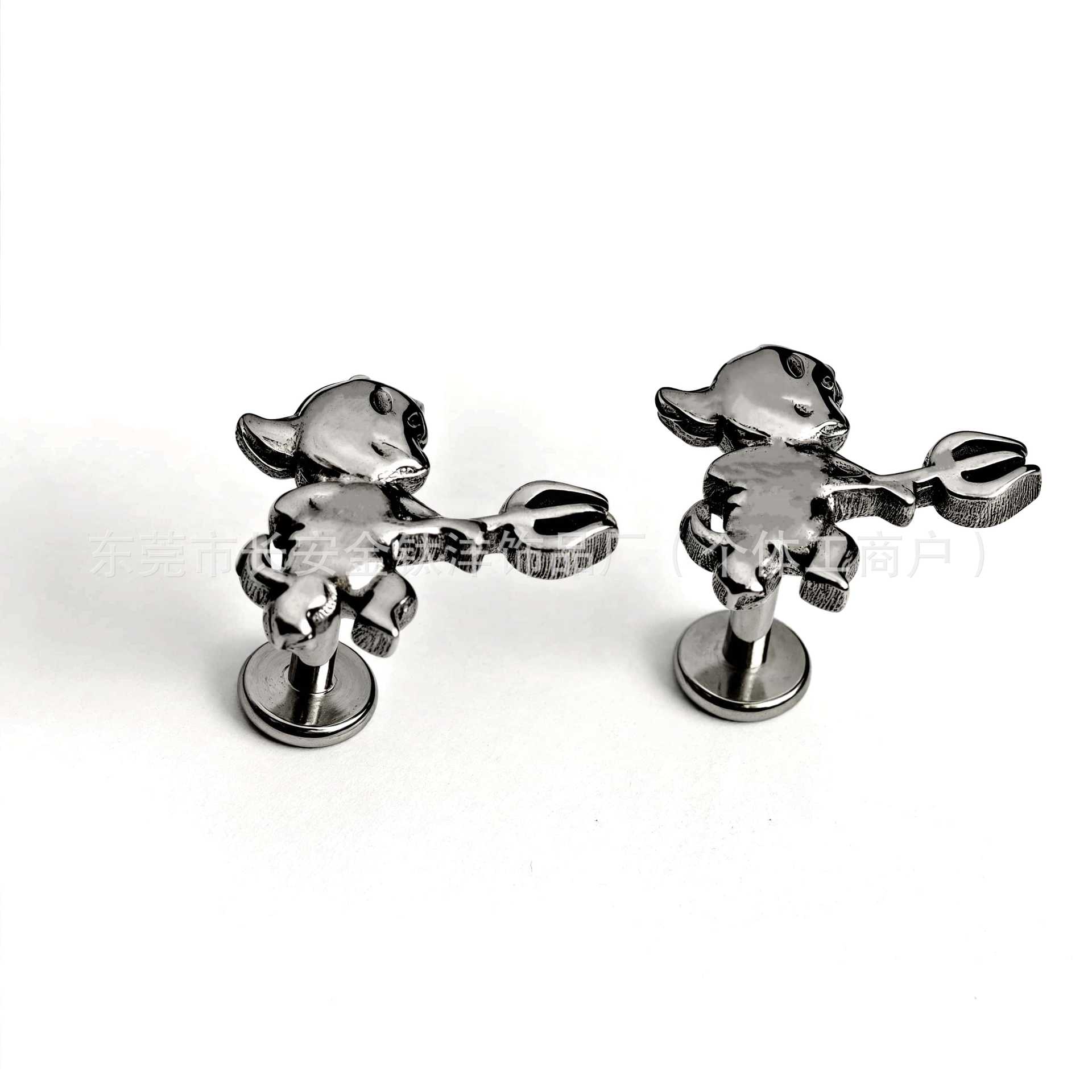 F136 Titanium Little Devil Trident Ear Stud Nose Stud Ear Bone Stud G23 Titanium Alloy Body Piercing Jewelry Cochlear Stud - Image 3