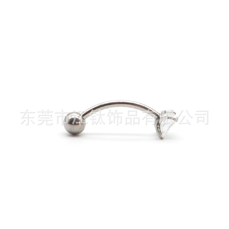 F136 Titanium Eyebrow Ring Square Inner Tooth Curved Barbell 5A Zircon G23 Titanium Alloy Body Piercing Jewelry Eyebrow Bone Nail - Image 5