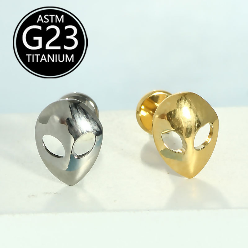 G23 Titanium Lip Nail 16G Internal Thread Lip Piercing Jewelry Ear Bone Nail Face Alien Mask Stud - Image 3