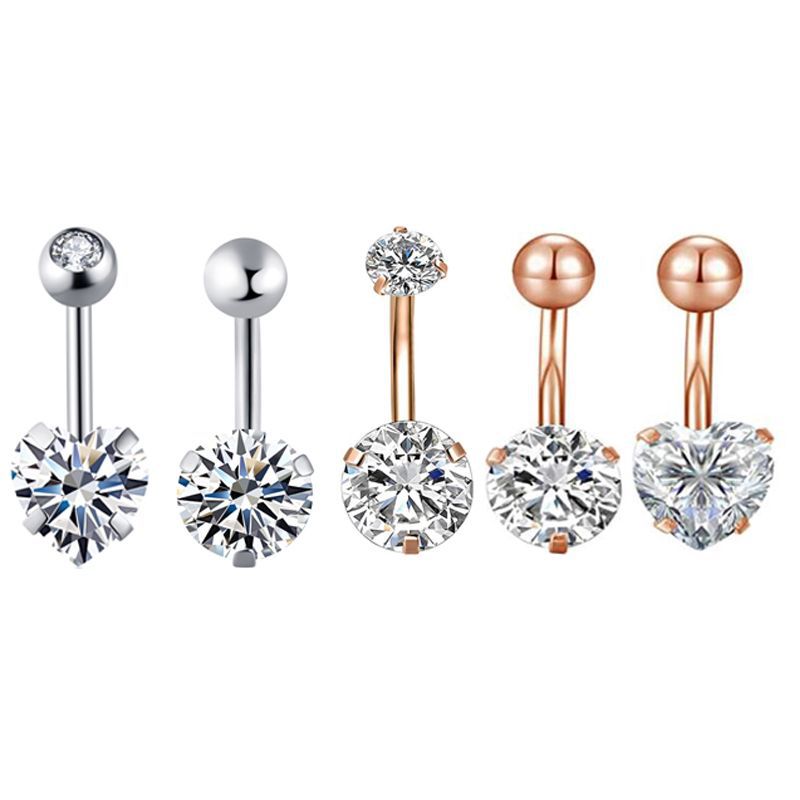 Star 5-Piece Belly Button Ring Set Stainless Steel Navel Jewelry Dangle Star Body Piercing - Image 3