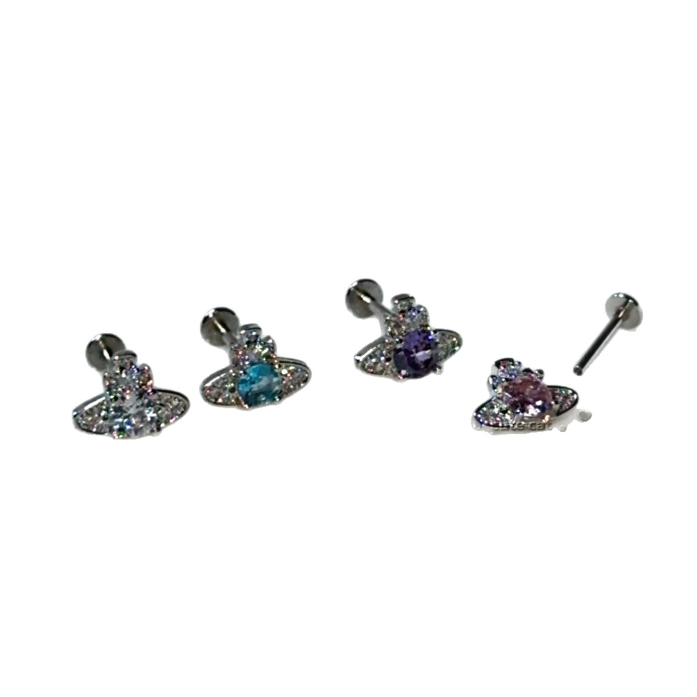 Satan's Child Fragrant Lady Lip Ring 316L Surgical Steel Internally Threaded Blue Lip Piercing Jewelry - Image 5