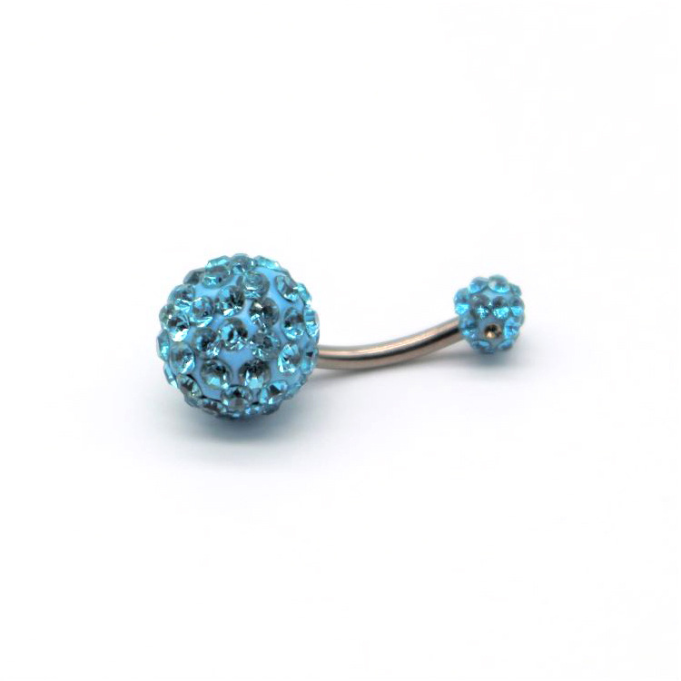 G23 Titanium Alloy Curved Barbell Double-Ended Soft Clay Earring Mud Drill Navel Ring Body Piercing Jewelry Handmade - Image 3