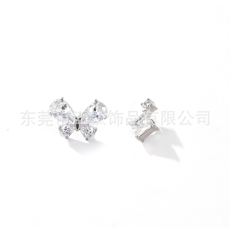 Titanium Ear Stud Butterfly Square CZ Cartilage Jewelry G23 ASTM F136 - Image 5