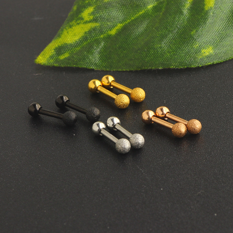 Korean Style 16G Stainless Steel Star Frosted Ear Stud Earring Fashion Jewelry for Cartilage Piercing - Image 3