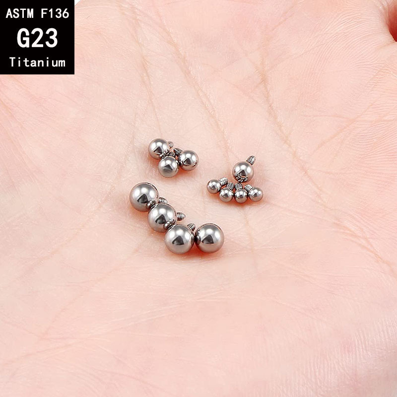 G23 Titanium External Thread Ball Eyebrow Lip Navel Top Accessories Replacement Ball F136 Alloy Body Piercing Jewelry - Image 3