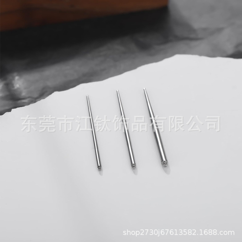 G23 Titanium Alloy 15mm Short Guide Pin for Body Piercing - Internal Threading - Stainless Steel Needle - Image 2