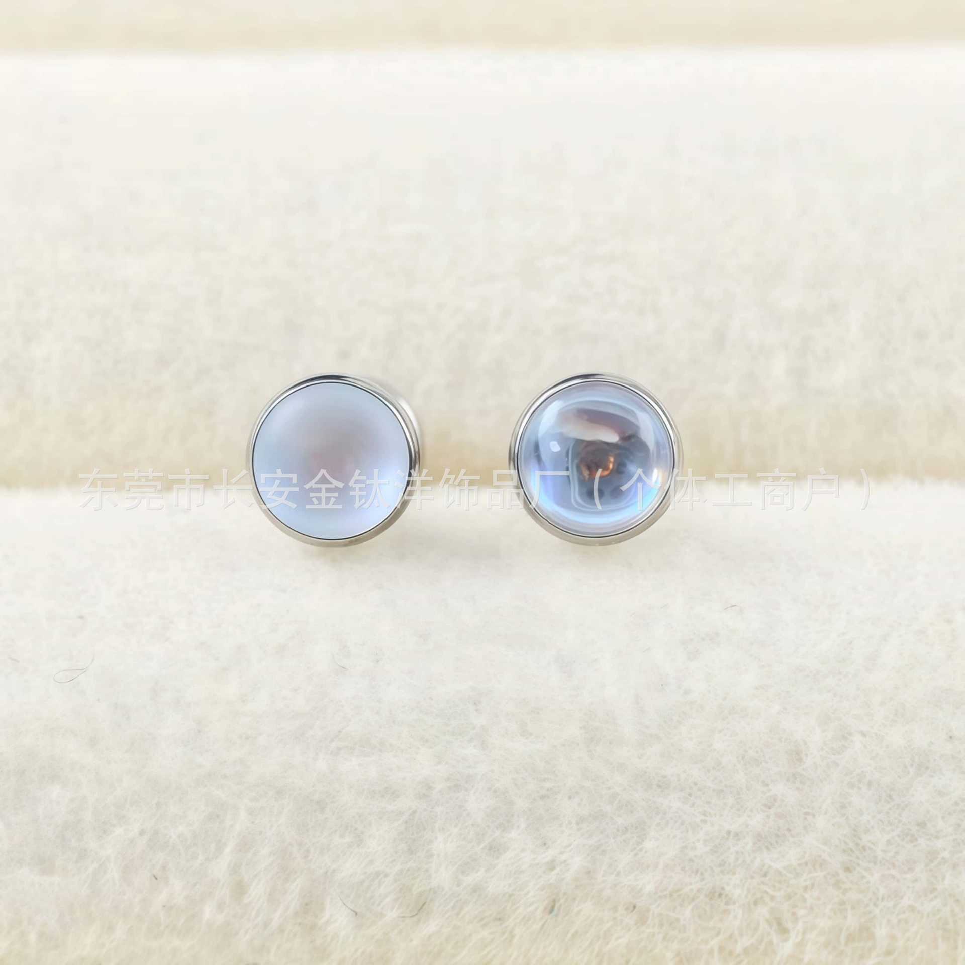 F136 Titanium Edged Moonstone Frosted Opal Lip Nail Tongue Nail Nose Nail Ear Nail G23 Titanium Alloy Piercing Jewelry - Image 4