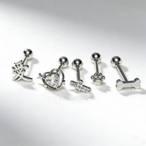 Satan's Children Cambridge Notes Tongue Piercing Barbell 12mm 1.6mm Stainless Steel Spicy Girl Style Tongue Ring