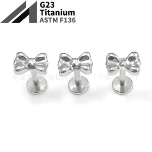 F136 Titanium Internal Thread Bow Lip Nail Nose Nail Ear Nail Ear Bone Nail G23 Titanium Alloy Body Piercing Jewelry