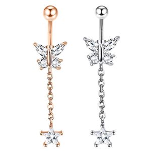 Rose Gold Animal Shape Belly Button Ring 316L Surgical Steel Fashion Piercing Jewelry