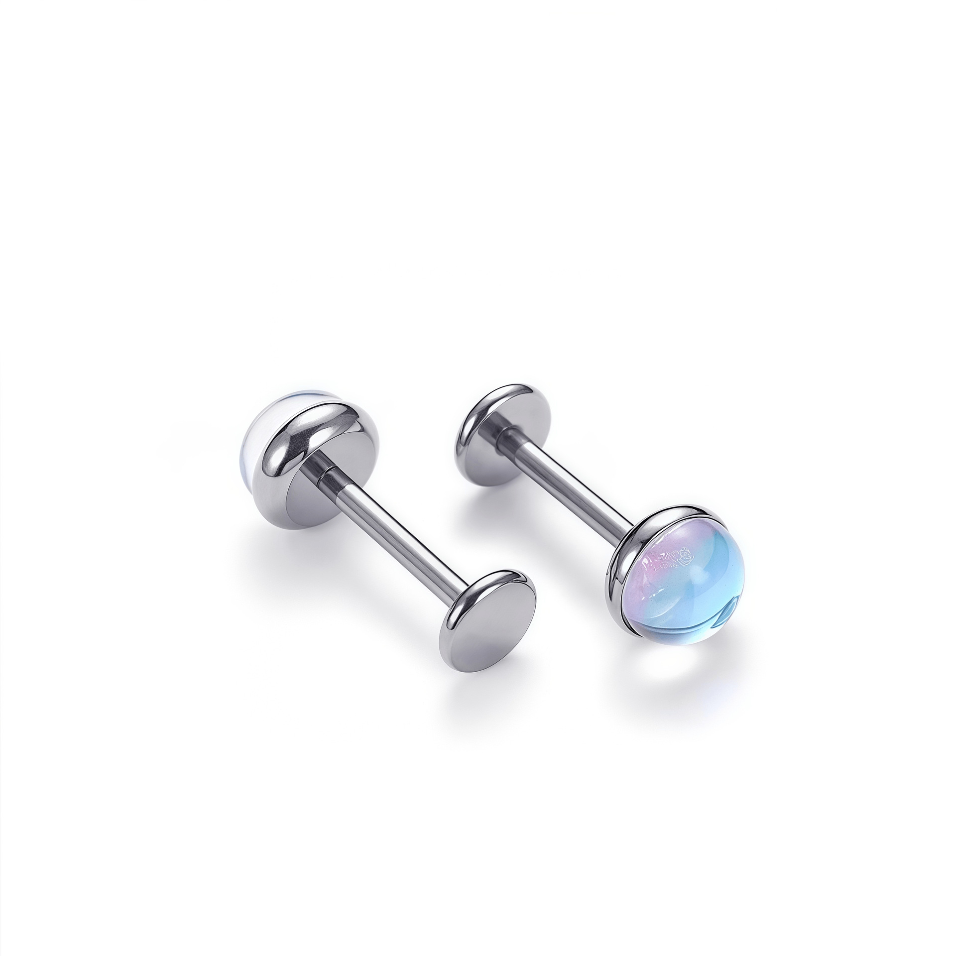 F136 Titanium Moonstone Sand Surface Opal Nose Stud Lip Stud Tongue Stud G23 Titanium Alloy Piercing Jewelry Ear Bone Stud - Image 5