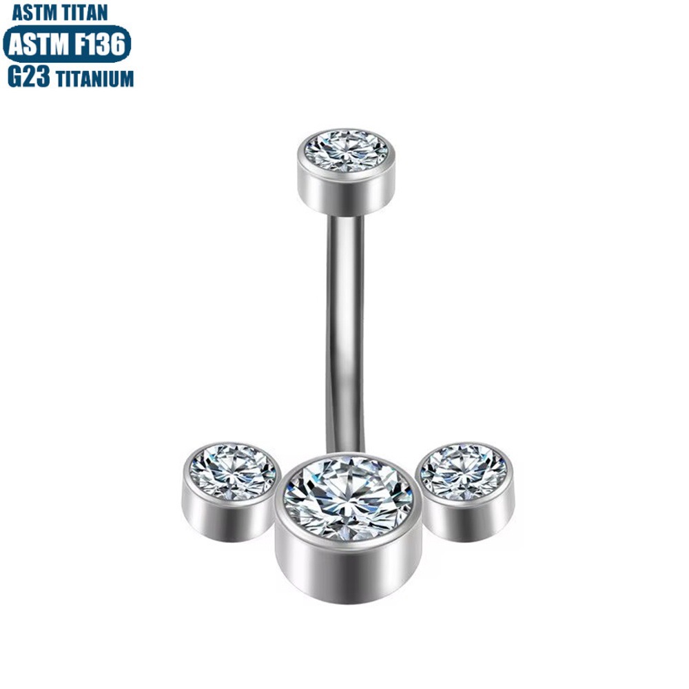 14G F136 Titanium Navel Ring Internally Threaded Belly Button Piercing Jewelry - Image 2