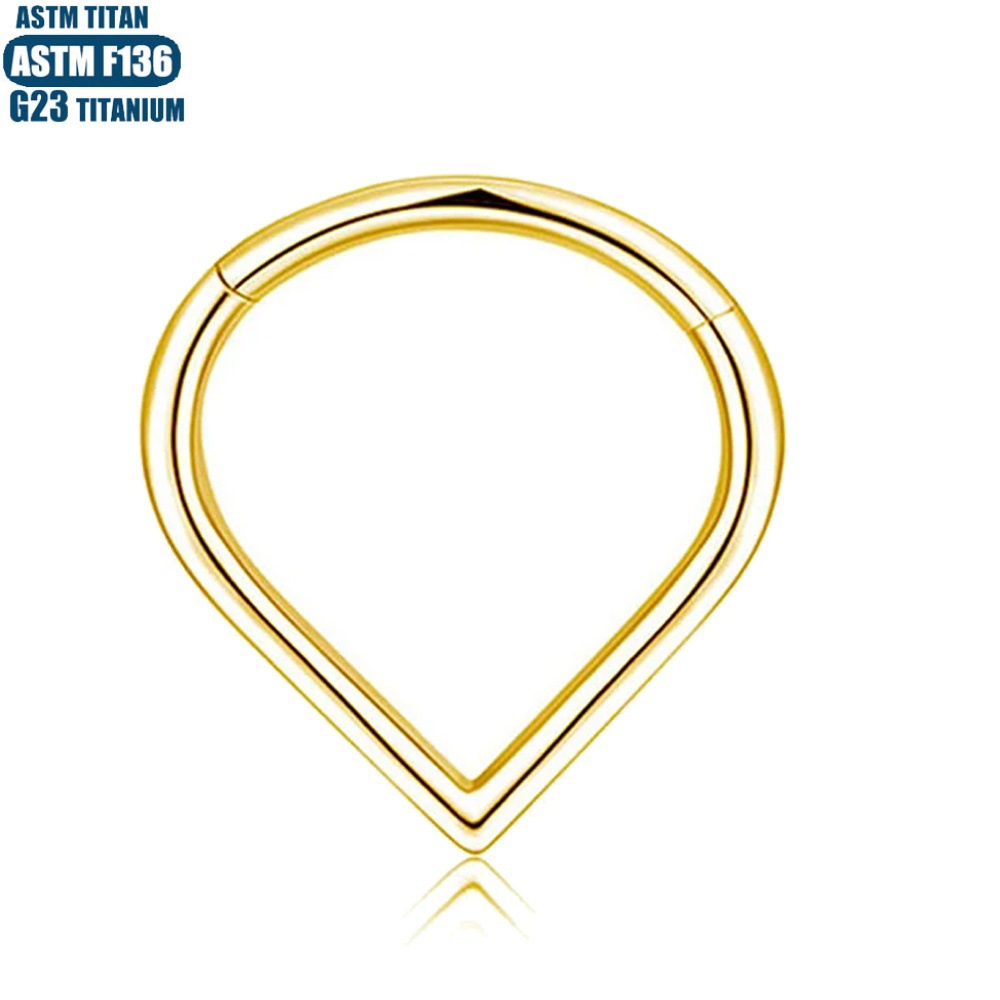 F136 Titanium Alloy Implant Grade Nose Ring Water Drop Seamless Ring Tragus Ear Bone Piercing Jewelry - Image 4