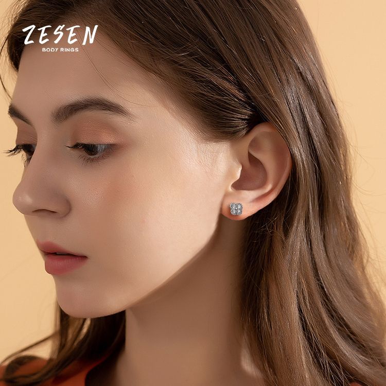 2021 New High-Grade Ear Bone Nail Micro-Set Earring Ins Net Red Joker Earrings Exquisite Earrings Wholesale - Image 3