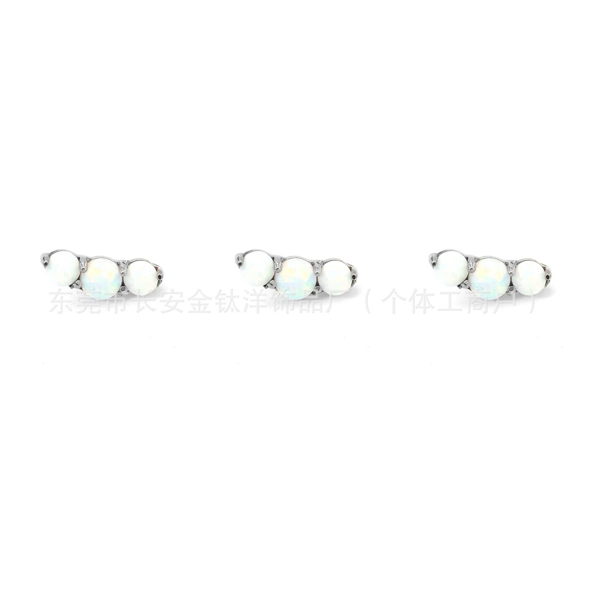F136 Titanium Three Opal Candy Earrings, Nose Nails, Lip Nails, Cochlear Nails, Ear Bone Nails, G23 Titanium Alloy Piercing Jewelry - Image 3
