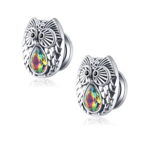 Stainless Steel Owl Water Drop Ear Expander Earrings - Fashion Puncture Ear Amplifier Jewelry for Stretching Ear Holes - 16mm