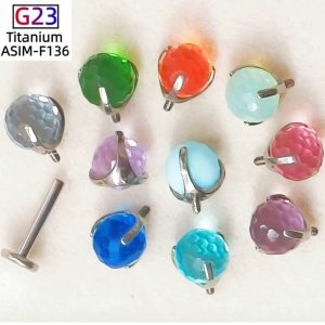 G23 Titanium Three-Claw Small Light Bulb Flash Ball Zircon Ball Earring Cartilage Stud Ear Bone Nail Piercing Jewelry