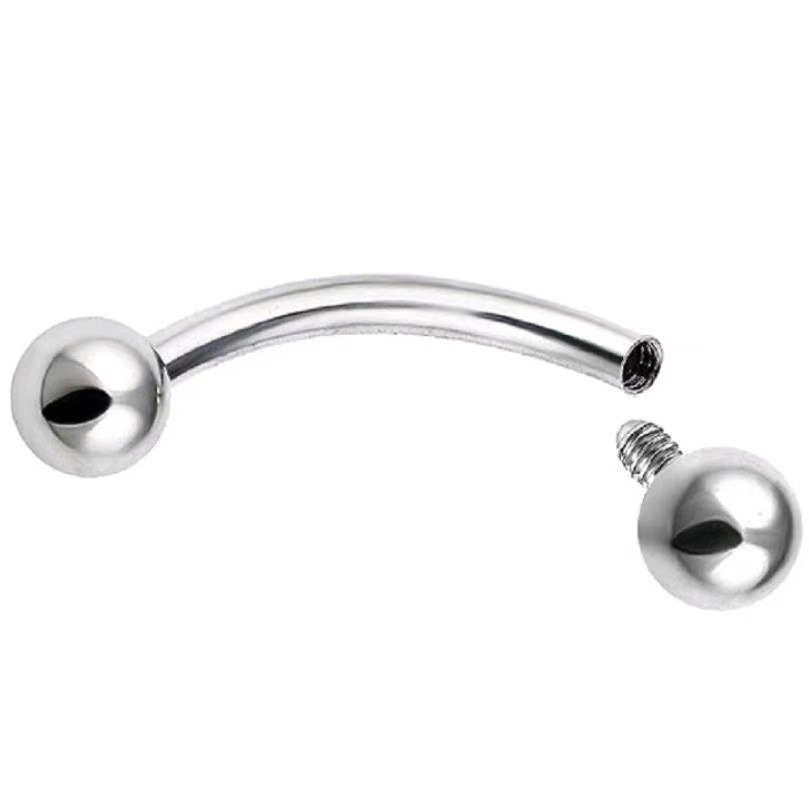 G23 Titanium Internally Threaded Curved Barbell 18G 16G 14G Custom Eyebrow Lip Piercing Jewelry - Image 5