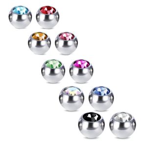Wholesale 1.2mm Threaded Stainless Steel Ball Piercing Replacement Part for 1.6mm Horseshoe Ring Lip Nail
