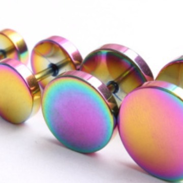 Men's Earrings Stainless Steel Ear Bone Nails Korean Style Punk Black Round Dumbbell Earrings for Women - Image 3