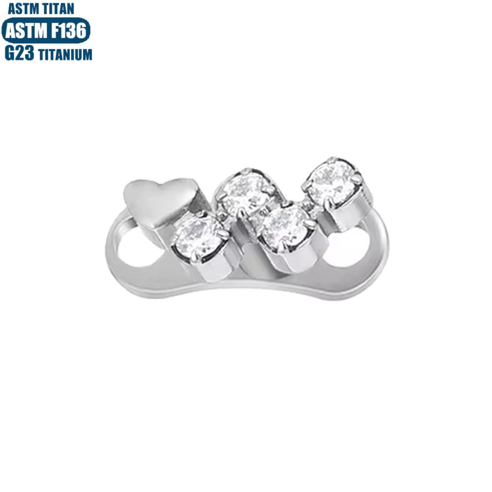F136 Titanium Alloy Claw Inlay Zircon Nail Subcutaneous Implant Claw Nail Internal Thread Piercing Jewelry with Base - Image 3