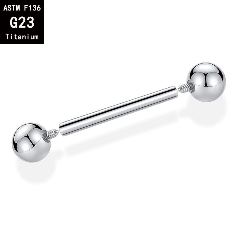 G23 Titanium Internal Thread Straight Rod Tongue Nail Earrings F136 Titanium Alloy Ear Bridge Basic Rod Body Piercing Jewelry Accessories - Image 3