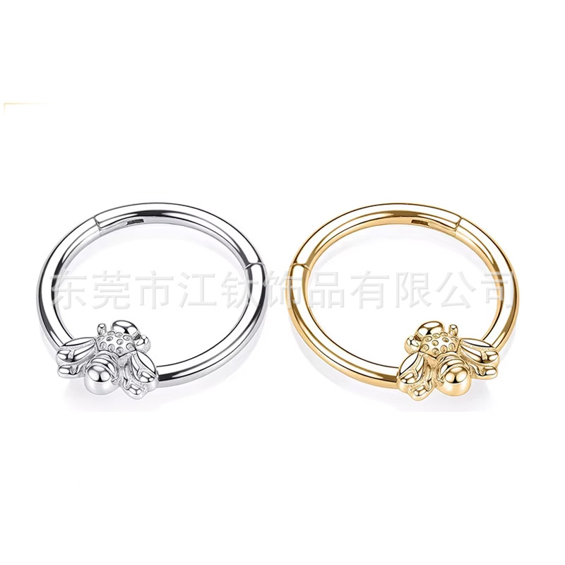 G23 Titanium Bee Seamless Open Ring Earrings Nose Ring Body Piercing Jewelry - Image 4