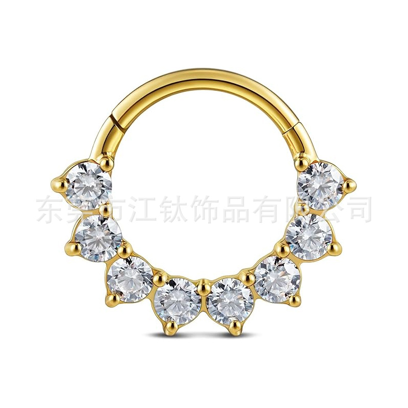G23 Titanium Nose Ring with CZ Stone - ASTM F136 Seamless Nose Stud Piercing Jewelry - Image 4