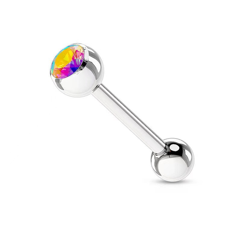 G23 Titanium Internally Threaded Ear Bone Nail Cartilage Stud Piercing Jewelry with CZ Gem - Image 3