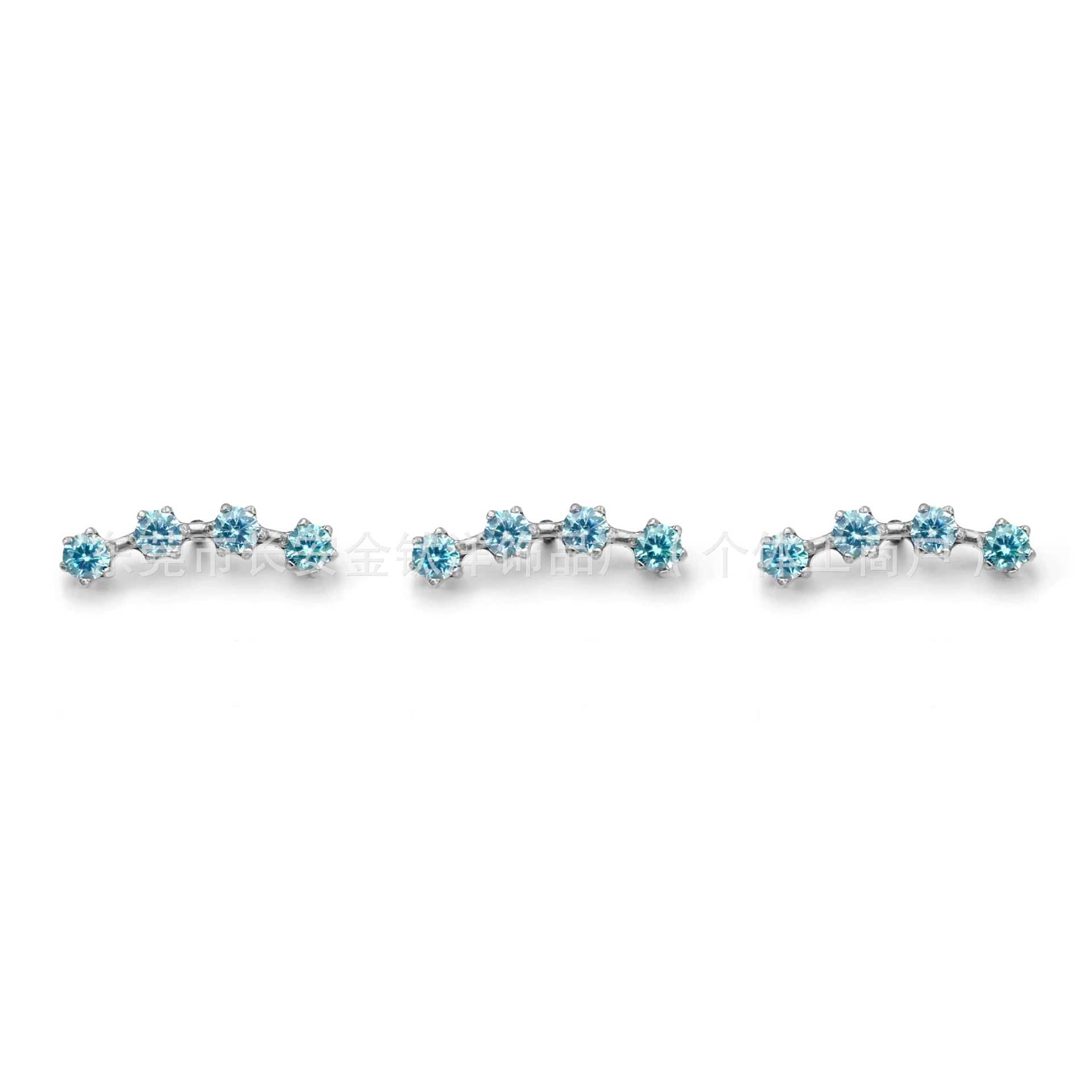 F136 Titanium Four-Row Zircon Lip Piercing, Ear Stud, Ear Conch Stud, Ear Cartilage Stud, G23 Titanium Alloy Piercing Jewelry - Image 4