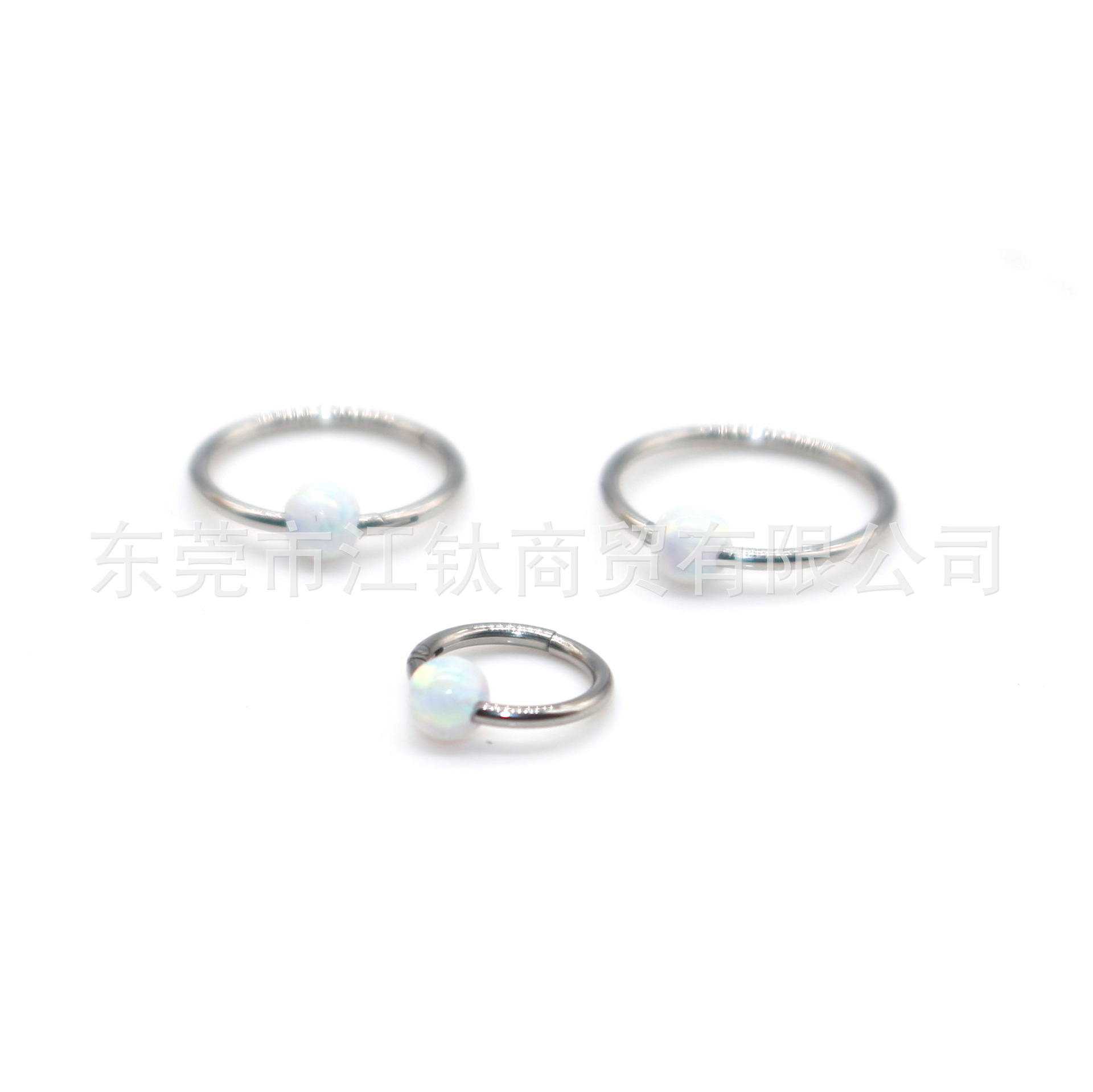 G23 Titanium Opal Nose Ring Closed Hoop Earrings Nose Studs Ear Cuffs Piercing Jewelry - Image 5