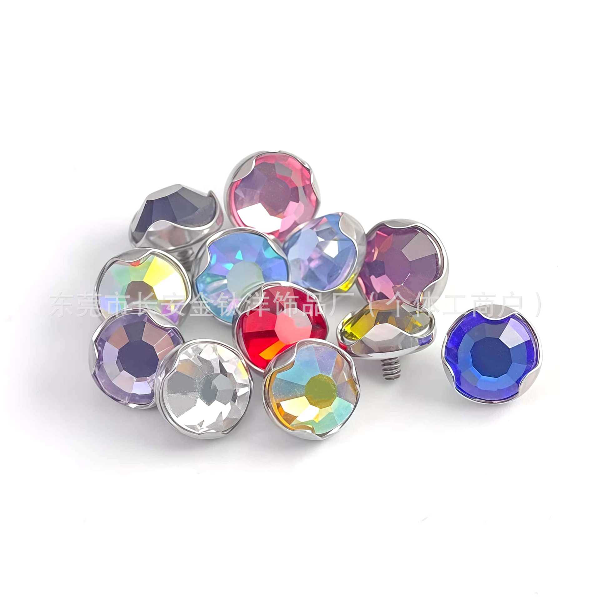 F136 Titanium Wave Bezel CZ Lip Ear Navel Piercing Jewelry 1.2x4mm - Image 5