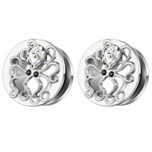 Stainless Steel Octopus Ear Expander Plug - 16mm Geometric Ear Gauges for Stretched Lobes