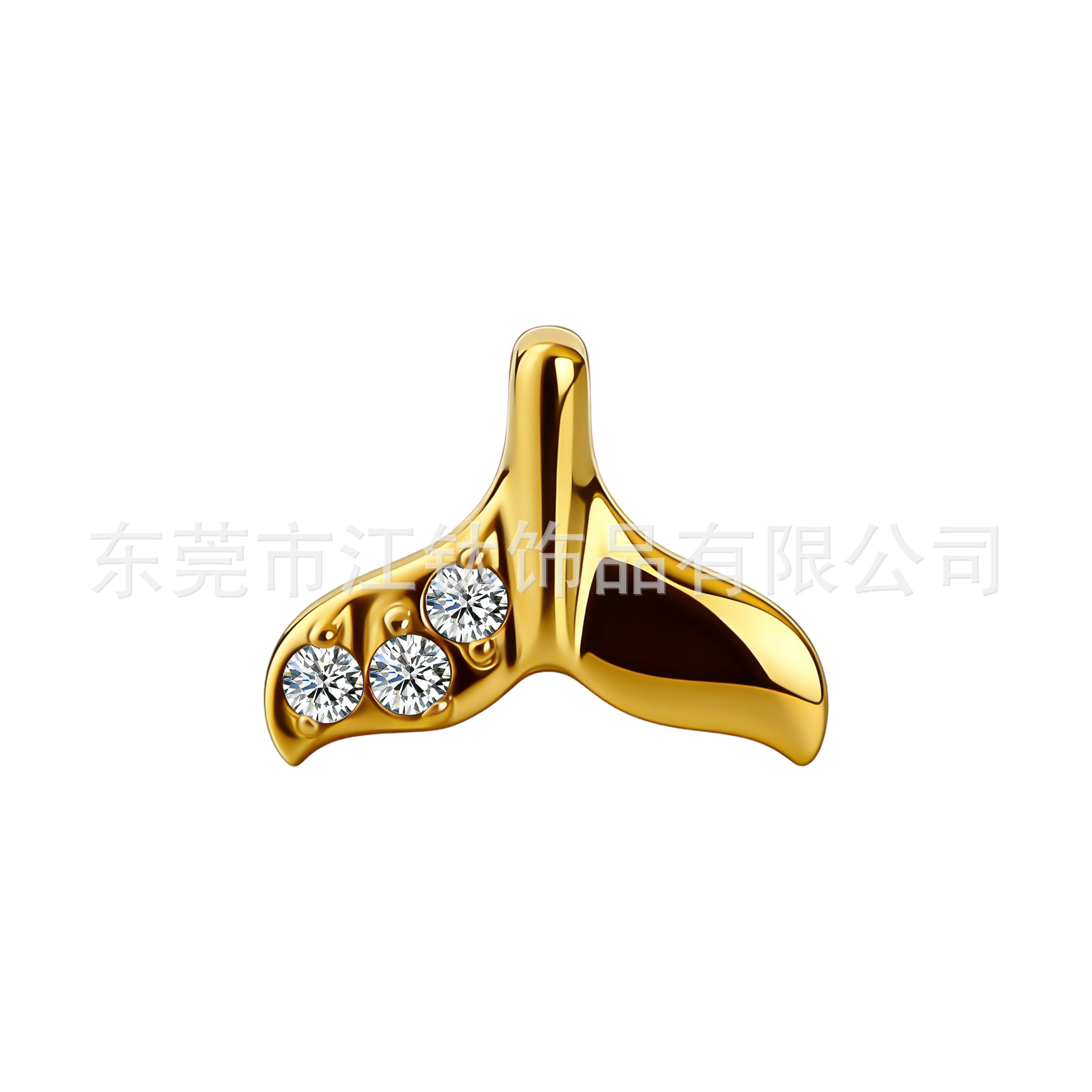 G23 Titanium Alloy Mermaid Tail Ear Bone Stud with Stone Inlay - Cartilage Piercing Jewelry - Image 5