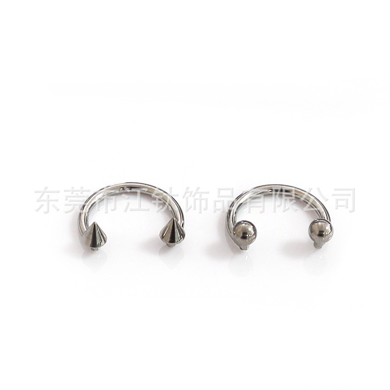 F136 Titanium Horseshoe Ring Ball & Spike Ends Lip Nose Septum Piercing Jewelry G23 Titanium - Image 5