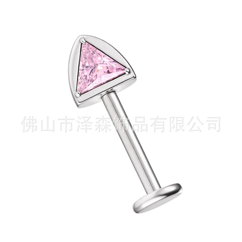 F136 Titanium Alloy Cat Ear Stud Earrings with Zircon Inlaid Lip Piercing Jewelry Devil Nail Ear Bone Stud - Image 5