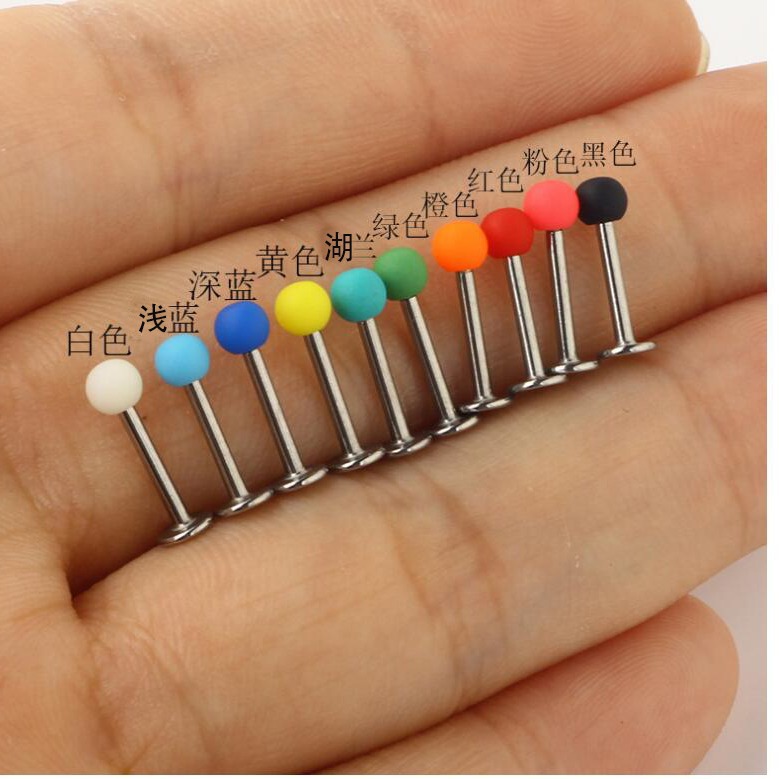 Leaf Shape Stainless Steel Body Piercing Multi-Use Ring for Lip, Eyebrow, Nose - Mixed Colors, Acrylic & Steel - Image 2