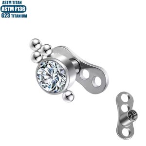 G23 Titanium Buried Bone Nail with Diamond Internal Thread Solder Ball Human Puncture Jewelry Clavicle Skin Graft Nail Clavicle Nail with Base