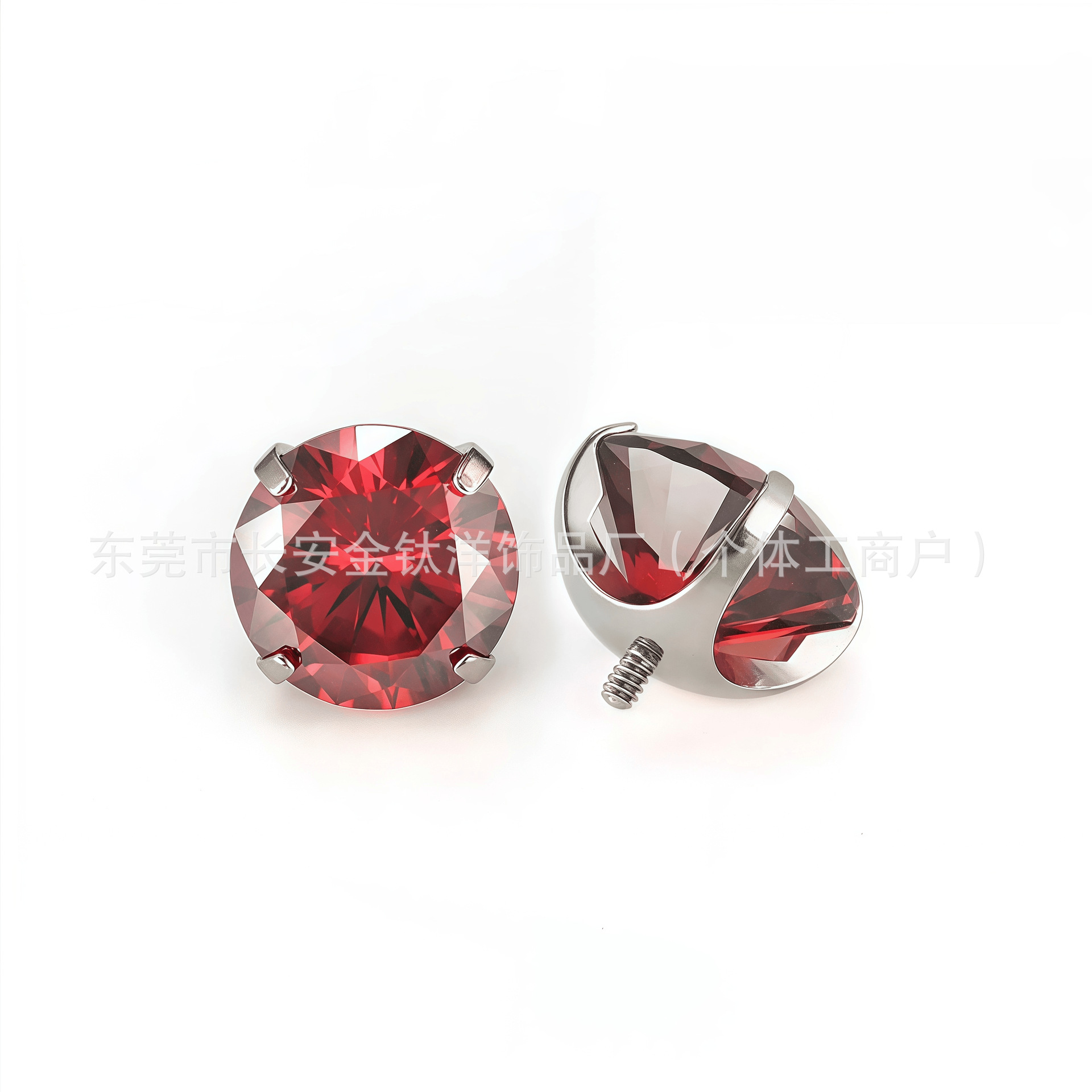 ASTM F136 Titanium Round Bottom Claw with Zircon Ear Bone Nail Lip Nose Nail Earring G23 Titanium Alloy Piercing Jewelry - Image 3